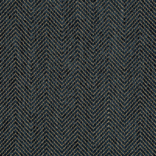 Save Kravet Smart Fabric - Dark Blue Herringbone/Tweed Upholstery Fabric