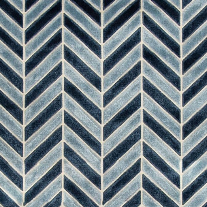 Looking 34779.5.0 Pinnacle Velvet Navy Geometric Blue Kravet Couture Fabric