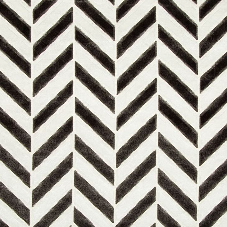 Shop 34779.81.0 Pinnacle Velvet Ivory/Noir Geometric Black Kravet Couture Fabric