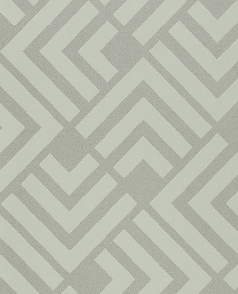Shop 366042 Geonature Green Geometric Wallpaper by Eijffinger Wallpaper