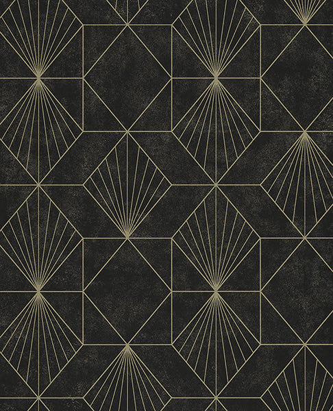 Order 366073 Geonature Black Geometric Wallpaper by Eijffinger Wallpaper