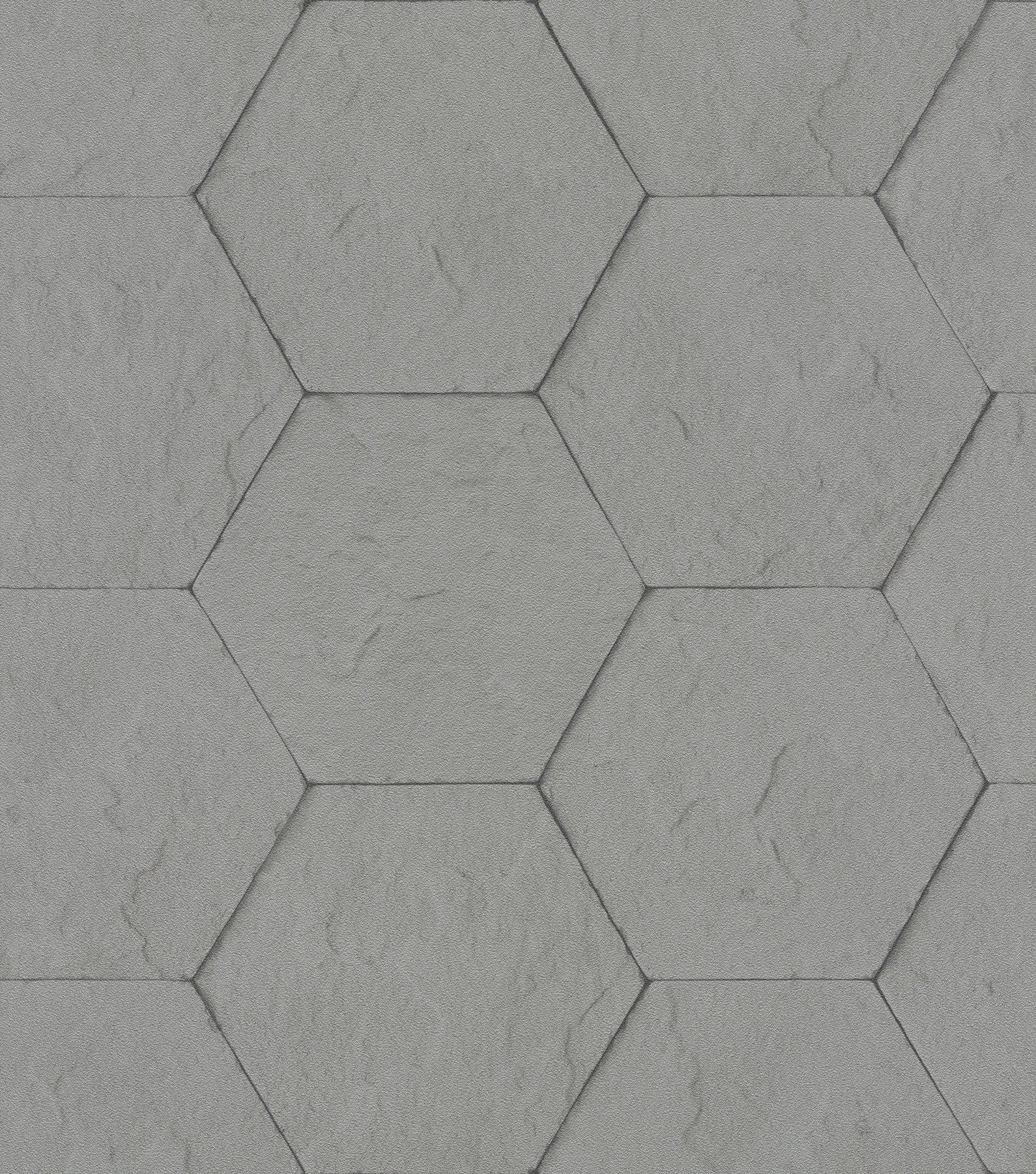 Search 4015-427127 Beyond Textures Bascom Dark Grey Stone Hexagon Dark Grey by Advantage
