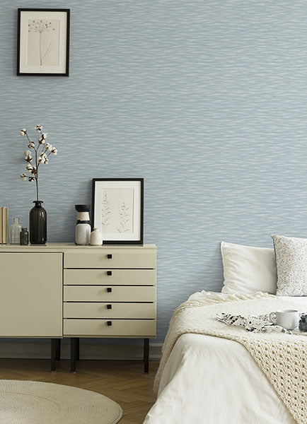 Purchase 4046-26153 A-Street Wallpaper, Benson Light Blue Faux Fabric - Aura1