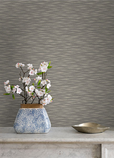 Purchase 4046-26157 A-Street Wallpaper, Benson Brown Faux Fabric - Aura1