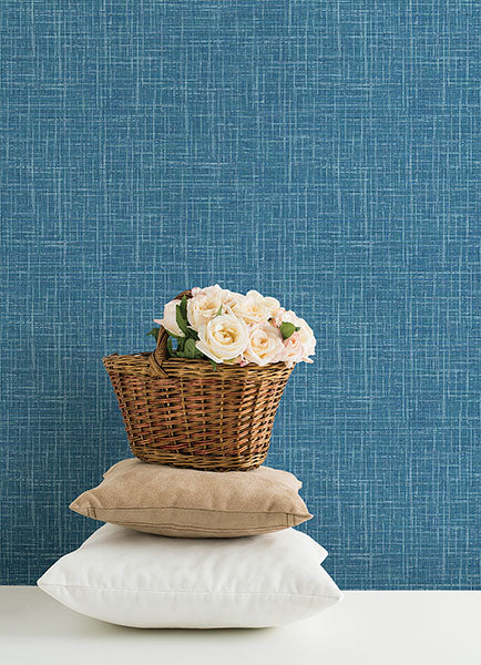 Purchase 4046-26351 A-Street Wallpaper, Emerson Blue Linen - Aura12