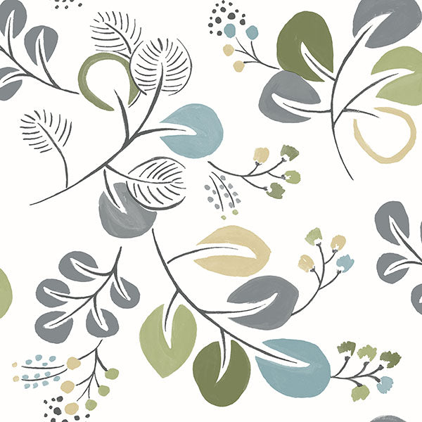 Purchase sample of 4066-25123 Hannah, Jonah Green Leaf Trail Green by A-Street Prints Wallpaper