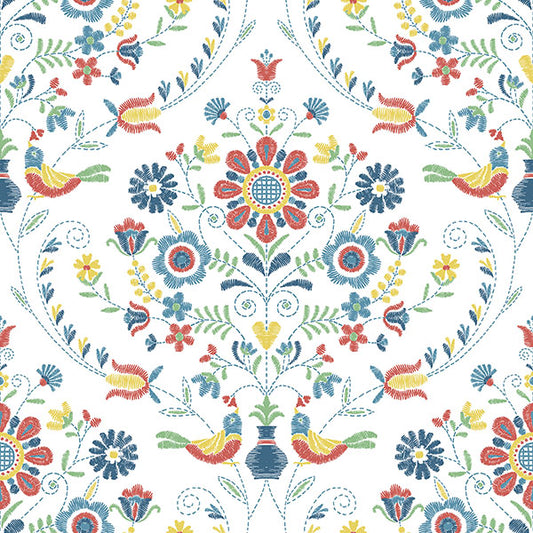 4066-26512 Hannah Britt Multicolor Embroidered Damask Wallpaper by A-Street Prints Wallpaper,4066-26512 Hannah Britt Multicolor Embroidered Damask Wallpaper by A-Street Prints Wallpaper2