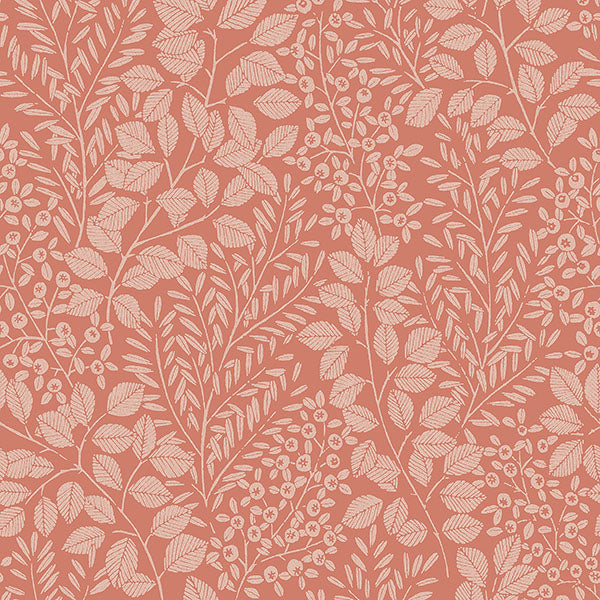 Purchase sample of 4066-26516 Hannah, Elin Coral Berry Botanical Coral by A-Street Prints Wallpaper
