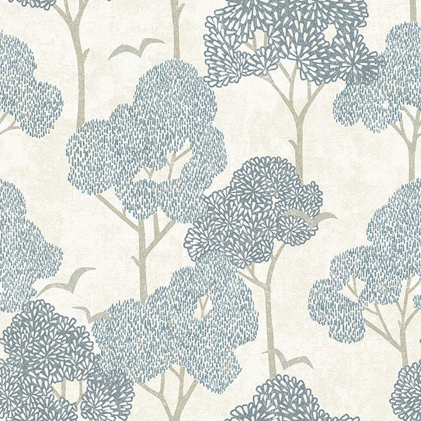Purchase sample of 4066-26540 Hannah, Lykke Blue Textured Tree Blue by A-Street Prints Wallpaper