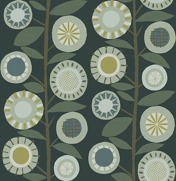 4066-26551 Hannah Sisu Evergreen Floral Geometric Wallpaper by A-Street Prints Wallpaper,4066-26551 Hannah Sisu Evergreen Floral Geometric Wallpaper by A-Street Prints Wallpaper2