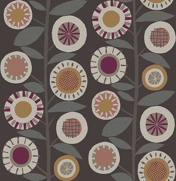 4066-26552 Hannah Sisu Rasberry Floral Geometric Wallpaper by A-Street Prints Wallpaper,4066-26552 Hannah Sisu Rasberry Floral Geometric Wallpaper by A-Street Prints Wallpaper2