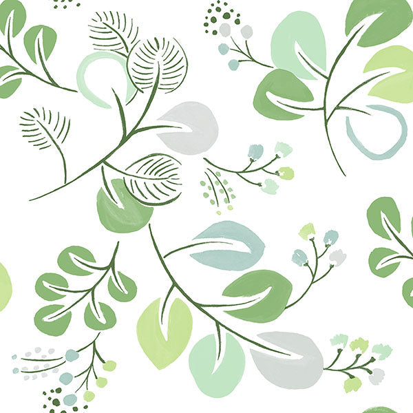 Purchase sample of 4066-26565 Hannah, Jonah Light Green Leaf Trail Light Green by A-Street Prints Wallpaper