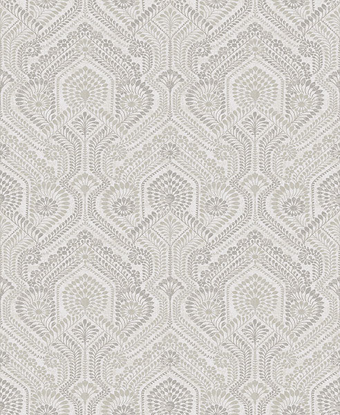 Purchase 4074-26612 A-Street Wallpaper, Fernback Grey Ornate Botanical - Georgia