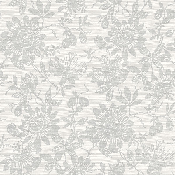 Purchase 4074-26629 A-Street Wallpaper, Helen Light Grey Floral Trail - Georgia
