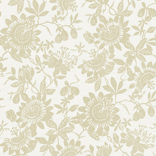 Purchase 4074-26632 A-Street Wallpaper, Helen Gold Floral Trail - Georgia