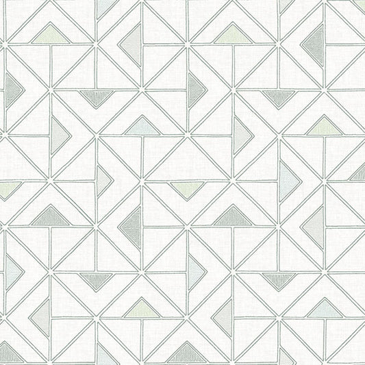 Purchase 4074-26634 A-Street Wallpaper, Jekyl Green Triangles - Georgia