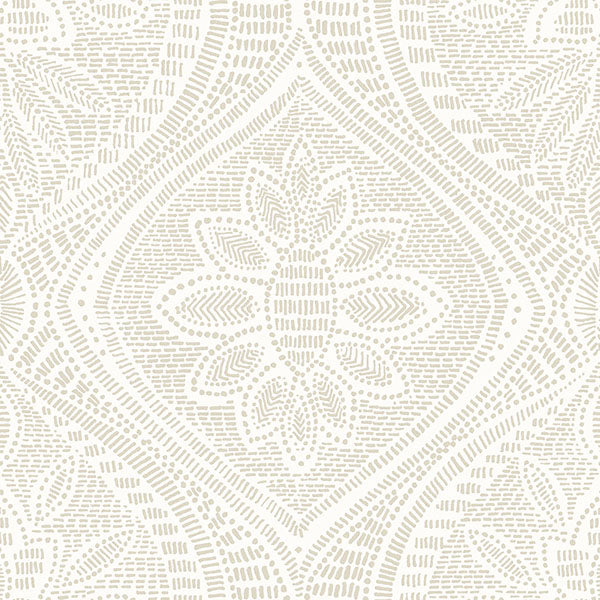 Purchase 4074-26639 A-Street Wallpaper, Scout Light Grey Floral Ogee - Georgia