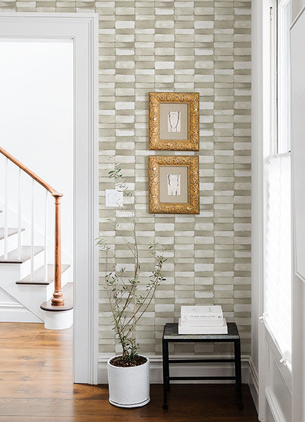 Purchase 4074-26646 A-Street Wallpaper, Braden Taupe Tile - Georgia12