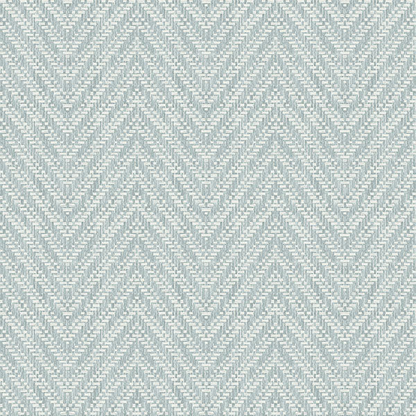 Purchase 4074-26649 A-Street Wallpaper, Glynn Sky Blue Chevron - Georgia