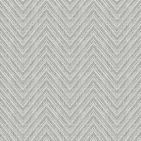 Purchase 4074-26650 A-Street Wallpaper, Glynn Grey Chevron - Georgia