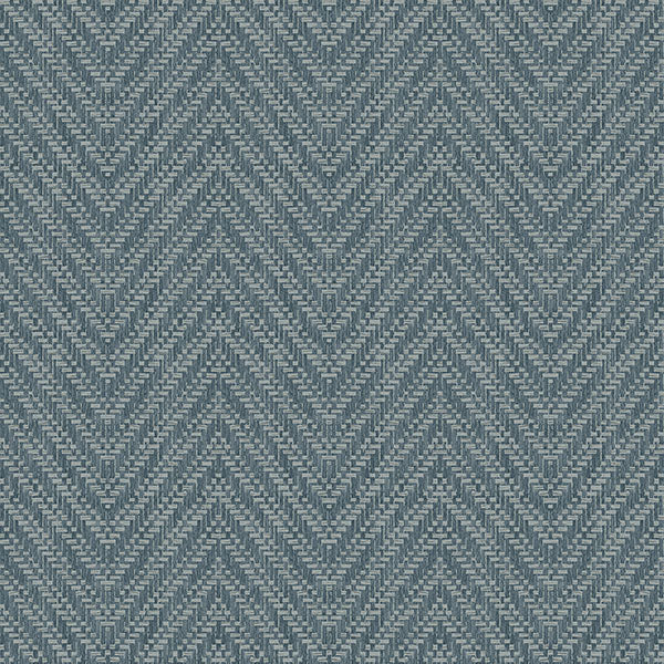 Purchase 4074-26654 A-Street Wallpaper, Glynn Teal Chevron - Georgia