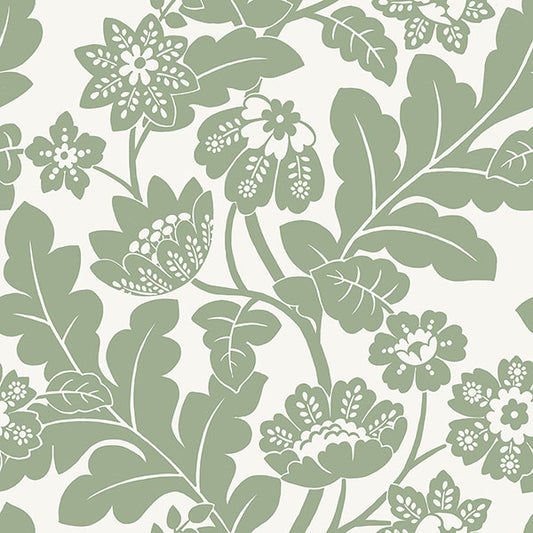 Purchase 4074-87375 A-Street Wallpaper, Augusta Seafoam Flock Damask - Georgia