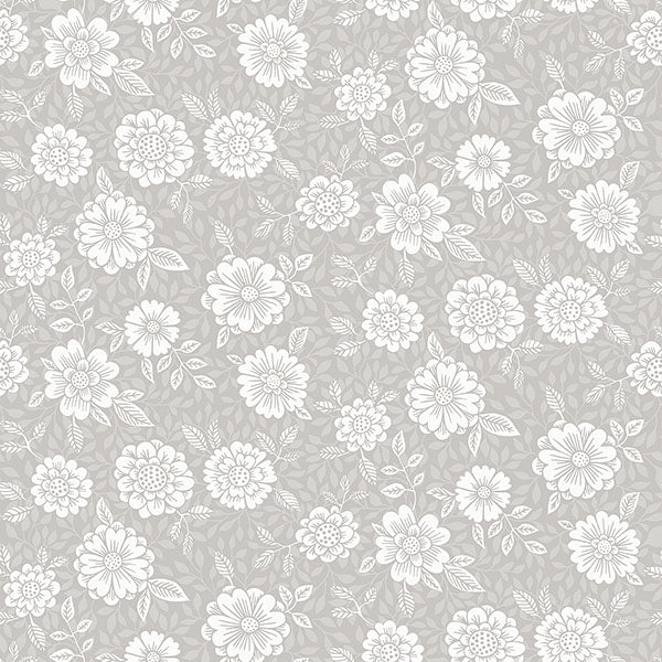Purchase sample of 4080-15909 Ingrid, Lizette Grey Charming Floral Taupe by A-Street Prints Wallpaper