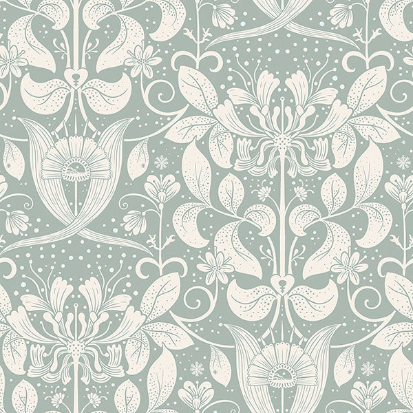 Purchase sample of 4080-83129 Ingrid, Berit Blue Floral Crest Blue by A-Street Prints Wallpaper