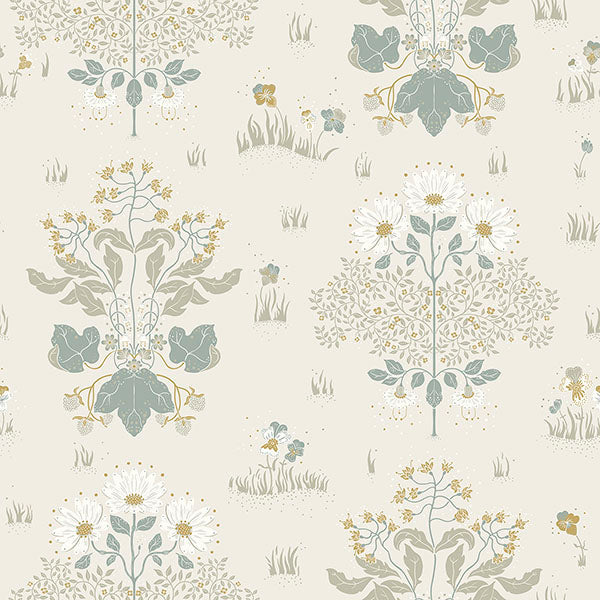 Purchase sample of 4080-83131 Ingrid, Elda Light Blue Delicate Daises Off White Blue Grey by A-Street Prints Wallpaper