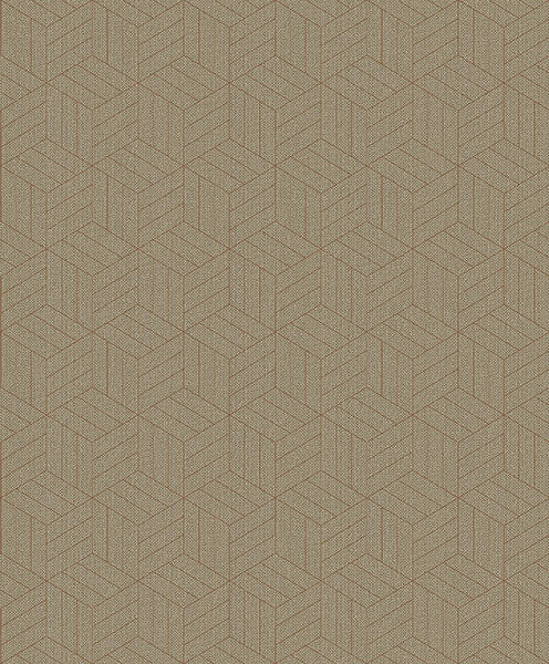 Purchase 4105-86642 A-Street Wallpaper, Izarra Copper Geometric Block - Lumina