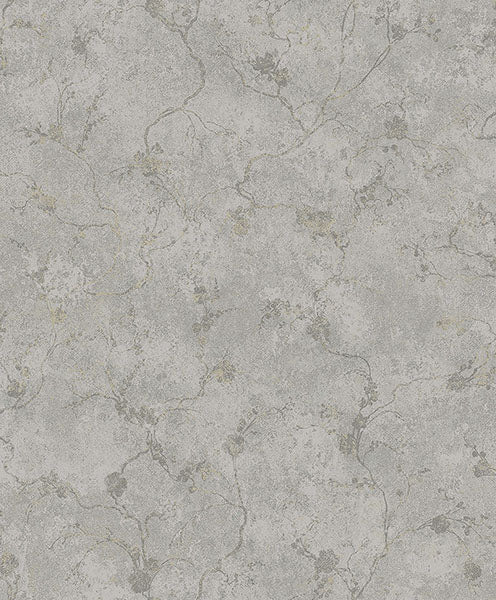 Purchase 4105-86650 A-Street Wallpaper, Mahina Pewter Floral Vine - Lumina