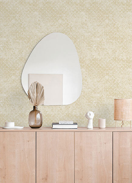 Purchase 4105-86664 A-Street Wallpaper, Khauta Gold Floral Geometric - Lumina12