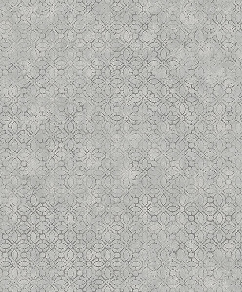 Purchase 4105-86665 A-Street Wallpaper, Khauta Sterling Floral Geometric - Lumina