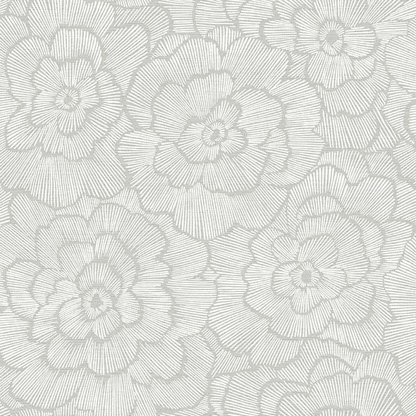 Purchase 4120-26036 A-Street Wallpaper, Periwinkle Light Grey Textured Floral - Middleton
