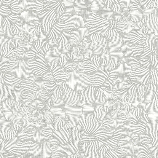 Purchase 4120-26036 A-Street Wallpaper, Periwinkle Light Grey Textured Floral - Middleton