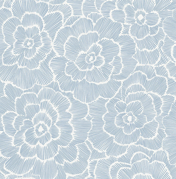 Purchase 4120-26039 A-Street Wallpaper, Periwinkle Blue Textured Floral - Middleton