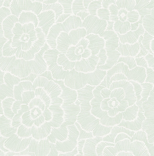 Purchase 4120-26040 A-Street Wallpaper, Periwinkle Light Green Textured Floral - Middleton