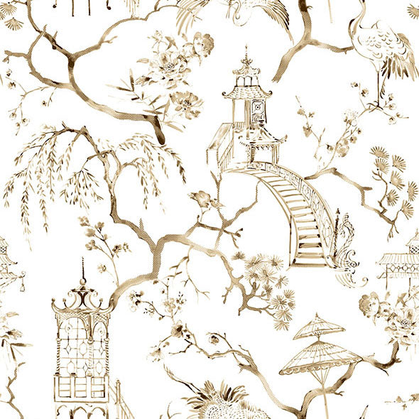 Purchase 4120-26807 A-Street Wallpaper, Serena Coffee Chinoiserie - Middleton