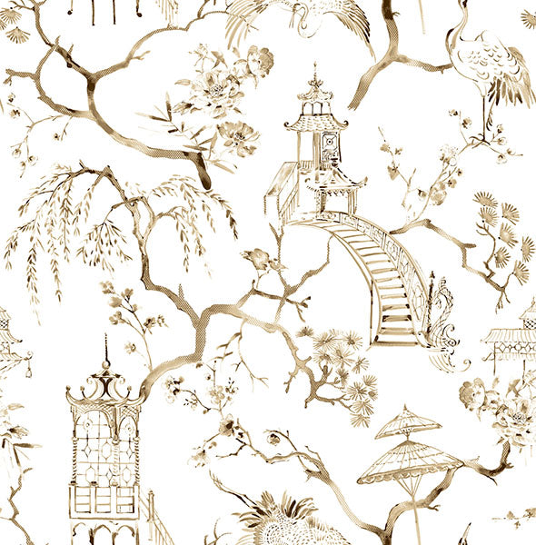 Purchase 4120-26807 A-Street Wallpaper, Serena Coffee Chinoiserie - Middleton