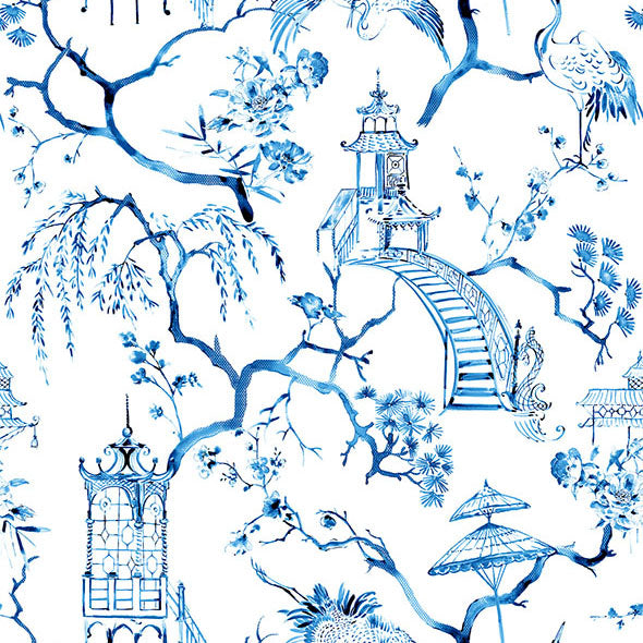 Purchase 4120-26810 A-Street Wallpaper, Serena Blue Chinoiserie - Middleton