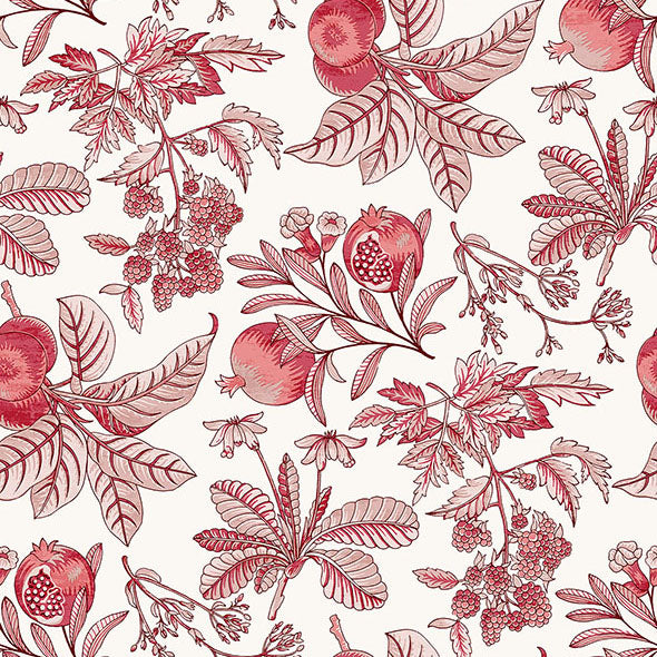 Purchase 4120-26812 A-Street Wallpaper, Cecilia Red Fruit - Middleton