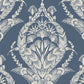 Purchase 4120-26817 A-Street Wallpaper, Arlie Indigo Botanical Damask - Middleton