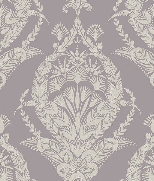 Purchase 4120-26820 A-Street Wallpaper, Arlie Lavender Botanical Damask - Middleton