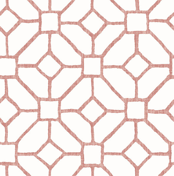Purchase 4120-26830 A-Street Wallpaper, Addis Coral Trellis - Middleton