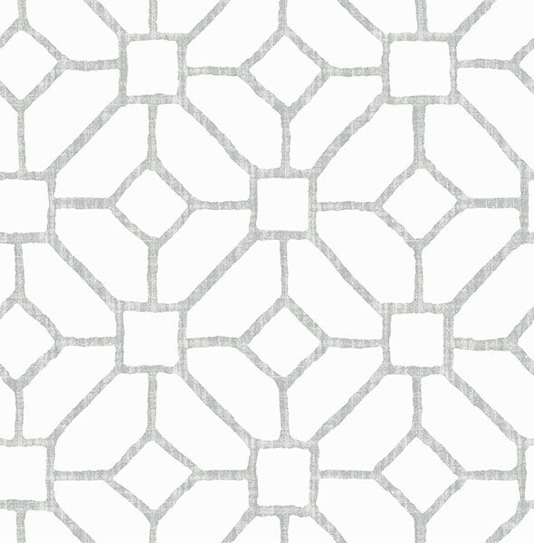 Purchase 4120-26832 A-Street Wallpaper, Addis Grey Trellis - Middleton