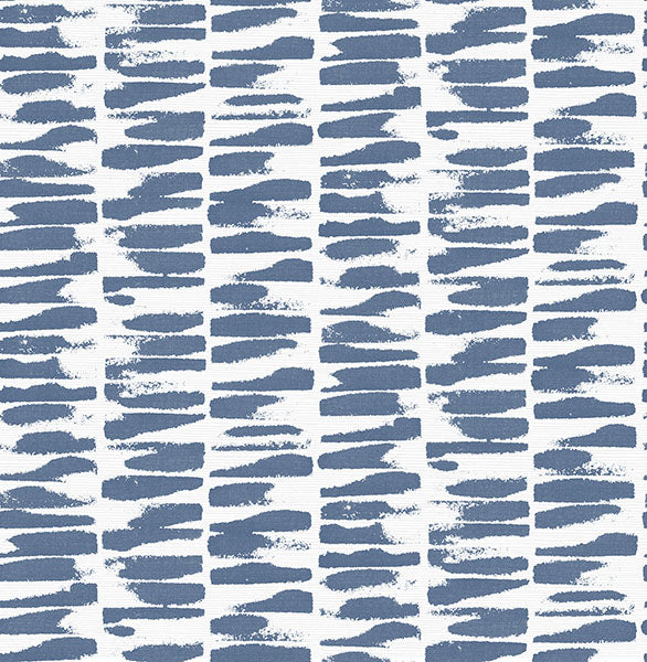 Purchase 4120-26843 A-Street Wallpaper, Myrtle Indigo Abstract Stripe - Middleton