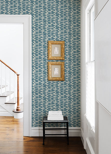 Purchase 4120-26844 A-Street Wallpaper, Myrtle Sea Green Abstract Stripe - Middleton12