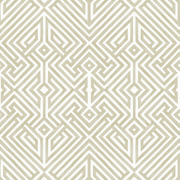 Purchase 4120-26851 A-Street Wallpaper, Lyon Gold Geometric Key - Middleton