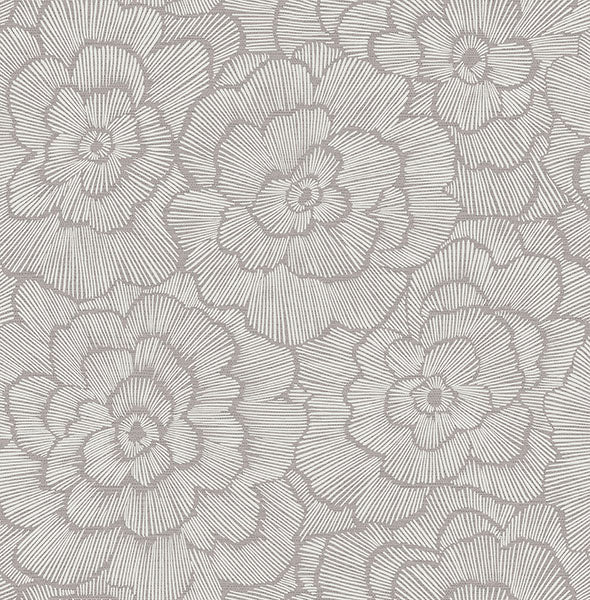 Purchase 4120-26853 A-Street Wallpaper, Periwinkle Sterling Textured Floral - Middleton