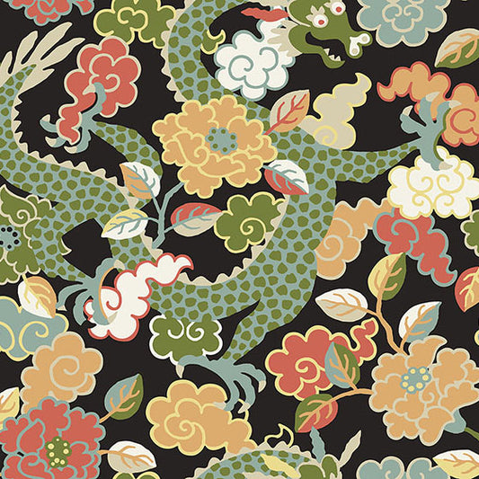 Purchase 4120-72005 A-Street Wallpaper, Yanci Green Dragon - Middleton